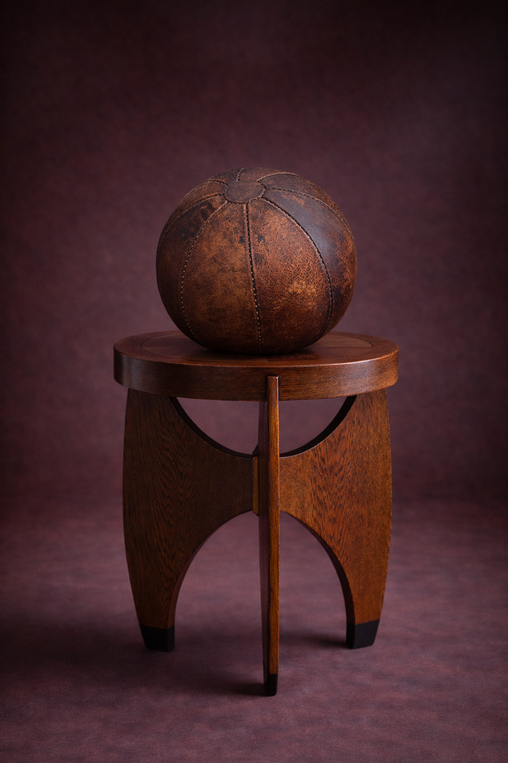 Rare Vintage Leather Medicine Ball