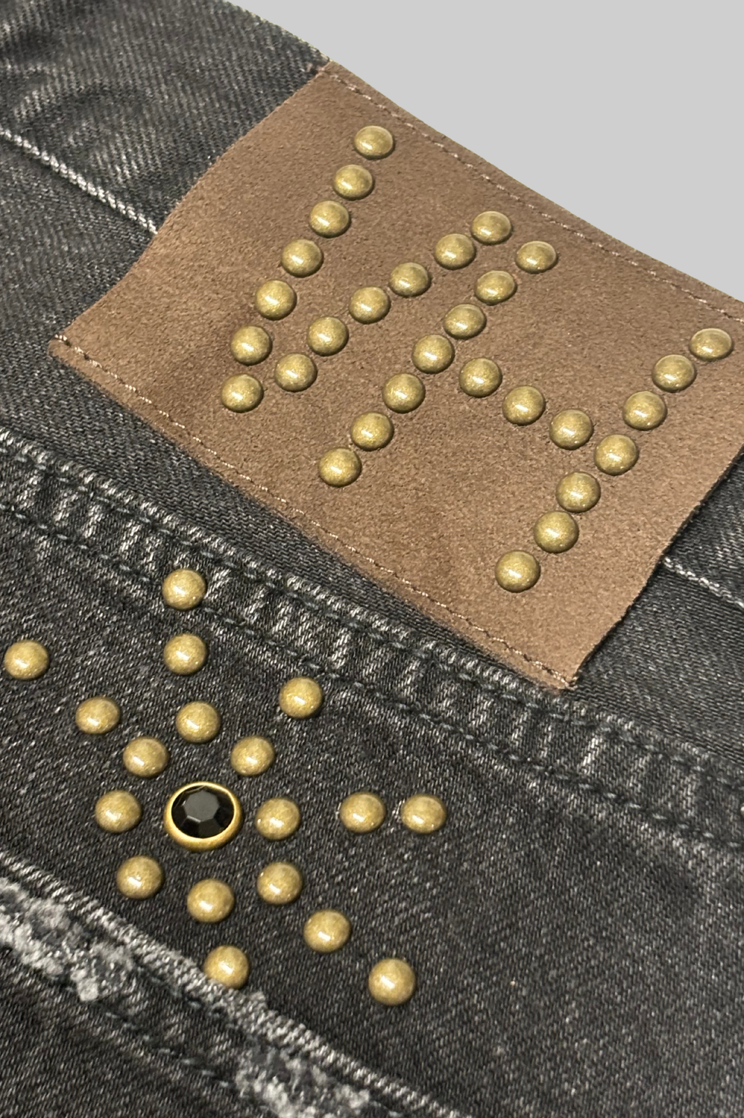 Vintage Heavy Leroy Black Studded Denim