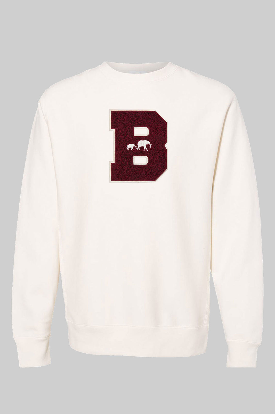 Classic Burgundy B Chenille Crewneck (Natural)