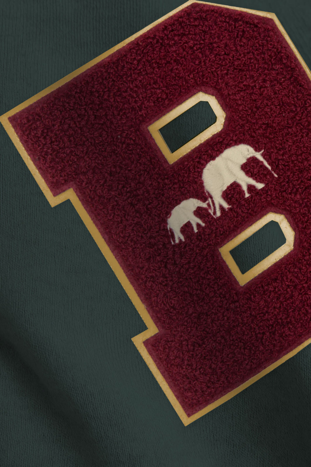 Classic B Chenille Crewneck (Green/Burgundy)