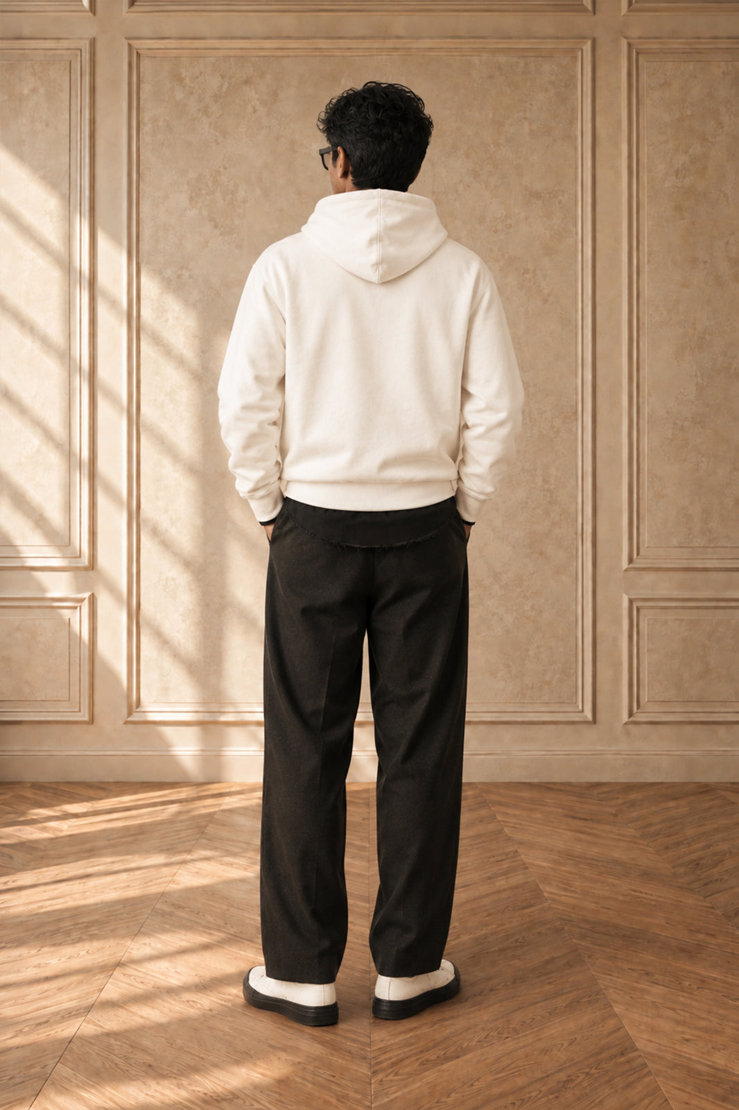 Classic Chenille B Hoodie (Natural)