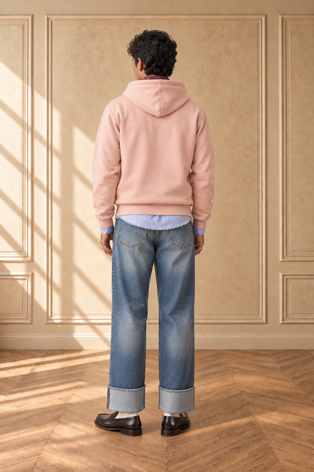 Classic Chenille B Hoodie (Hush Pink)