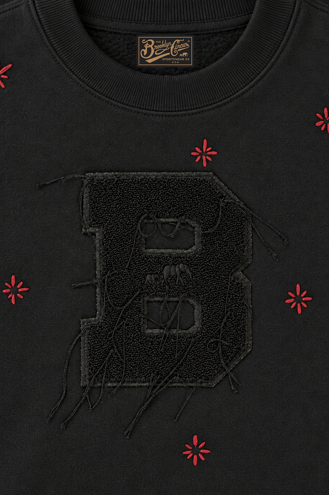 “Stars in Space” Classic B Crewneck (Black/Burgundy)