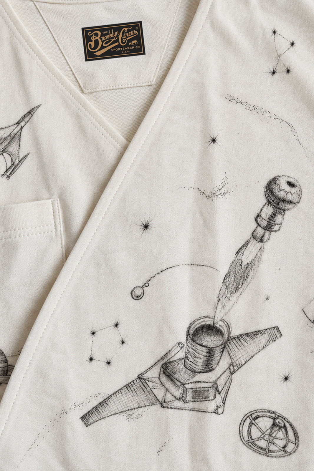 Hand-painted “Orbit” Kimono V2 (Ecru/Black)