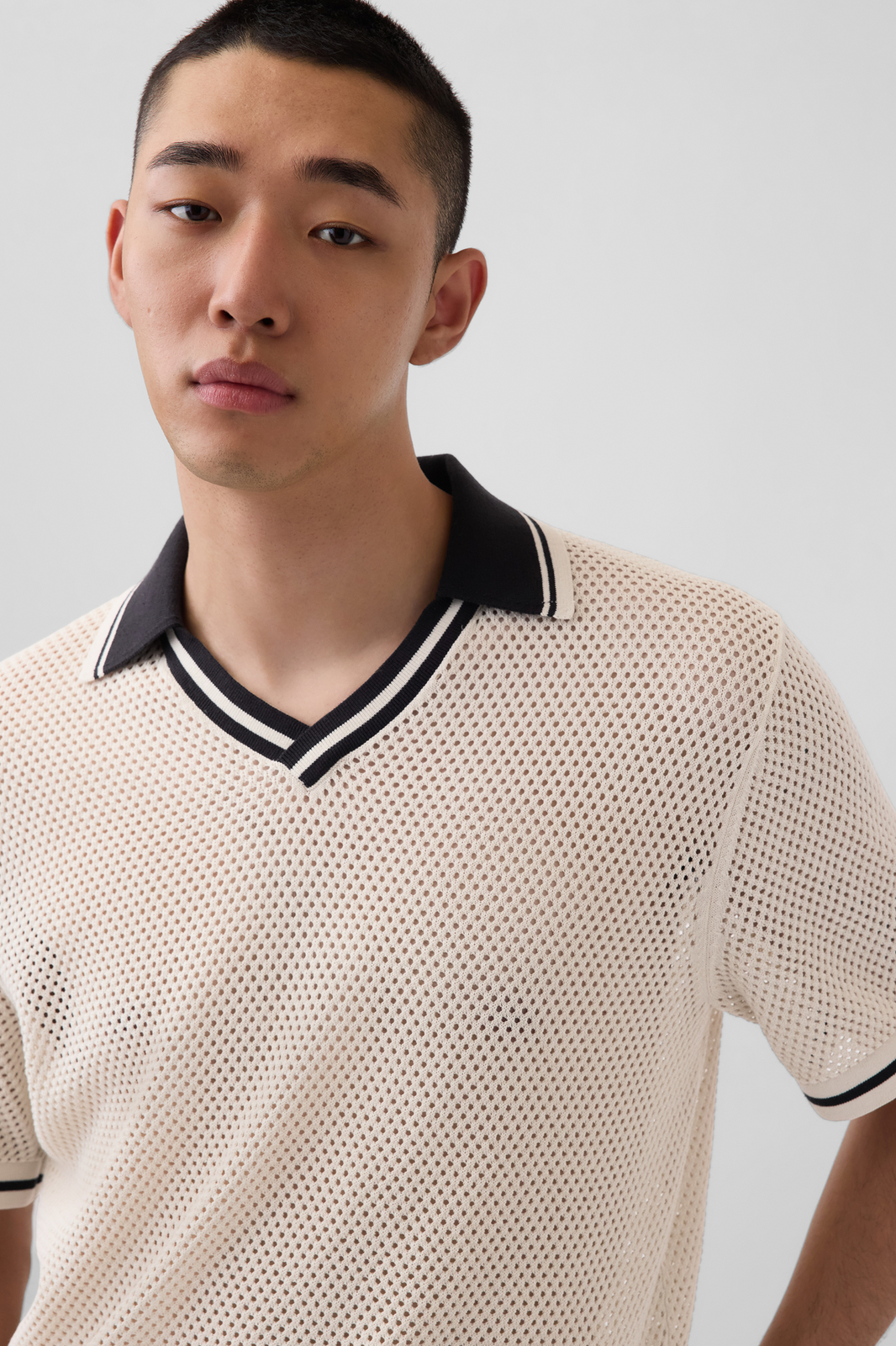 OuiGap Mesh Polo Sweater