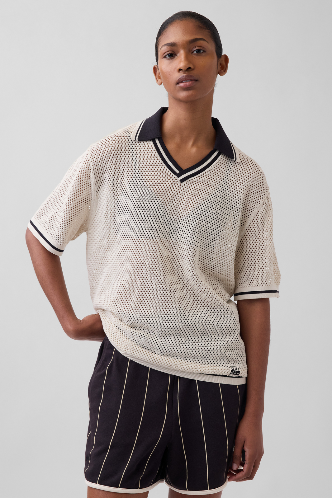 OuiGap Mesh Polo Sweater