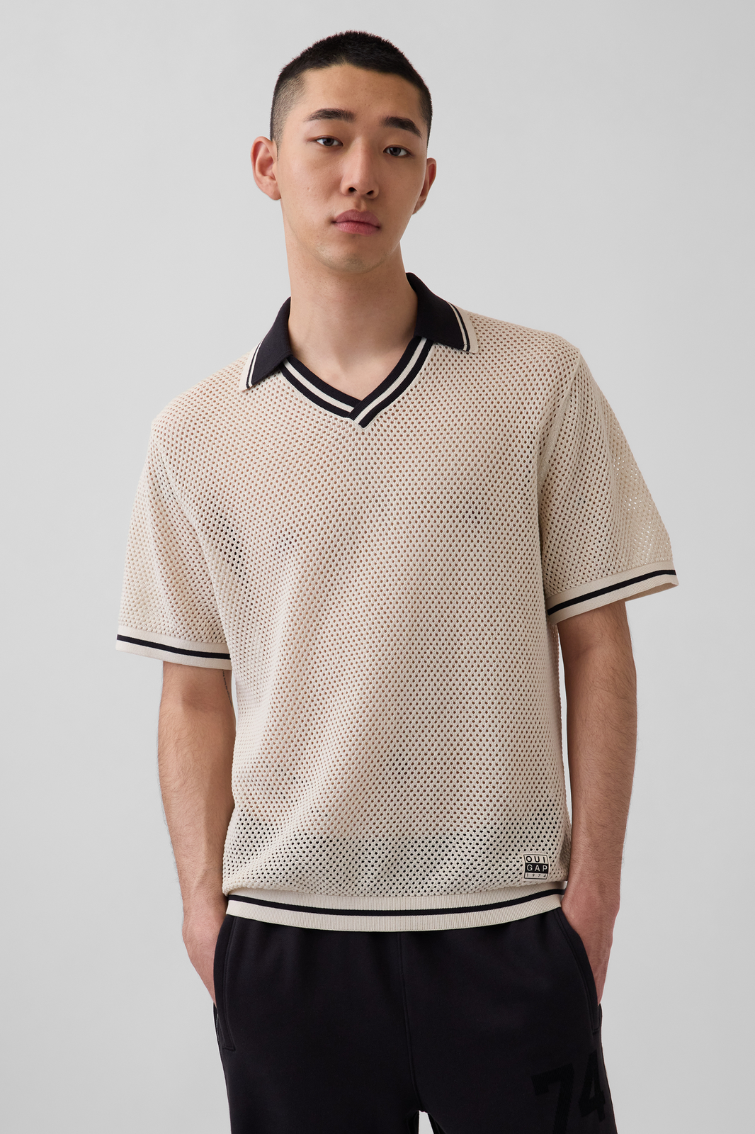 OuiGap Mesh Polo Sweater