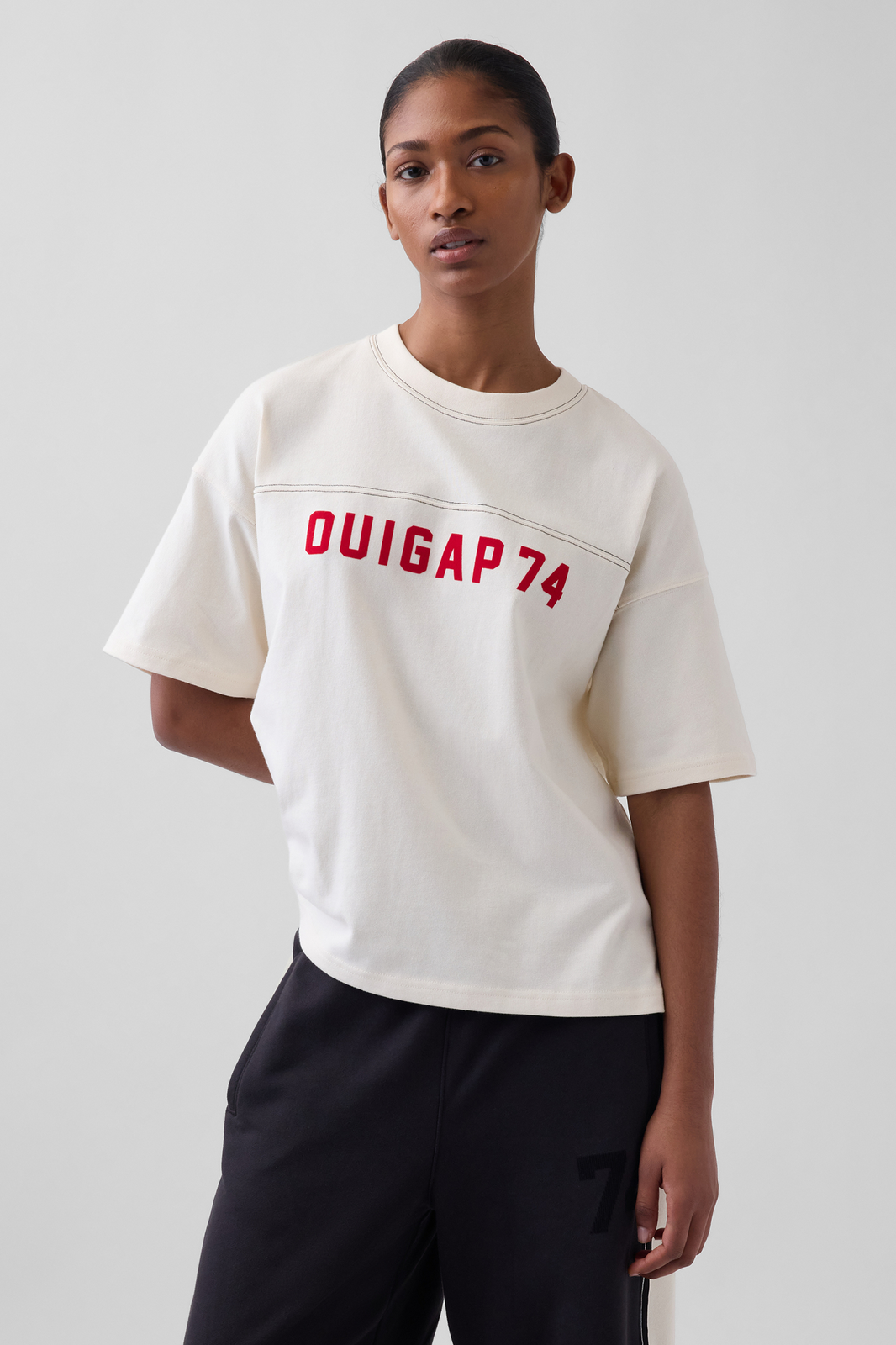 OuiGap Heavyweight Crop Logo T-Shirt
