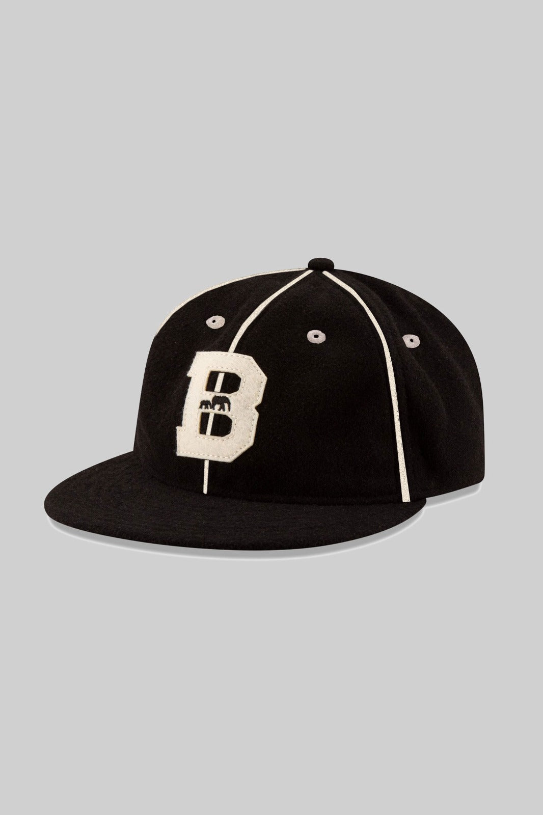 WOOL BKc Felt Varsity Cap (Black/White)