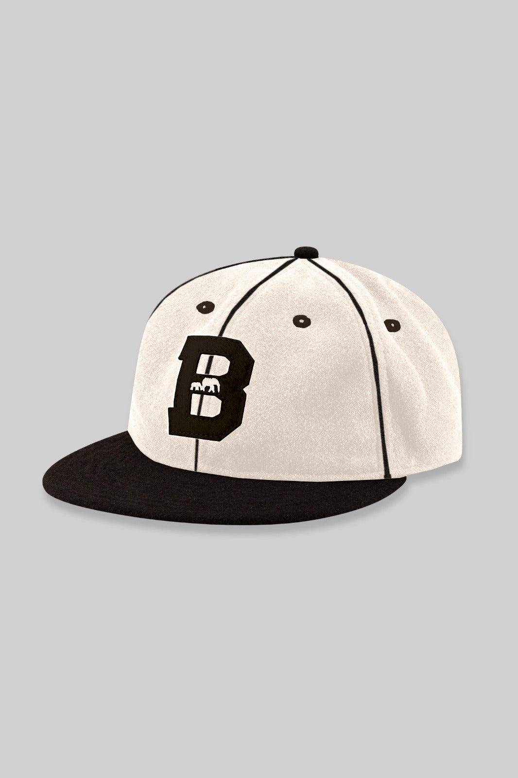 WOOL BKc Felt Varsity Cap (White/Black)