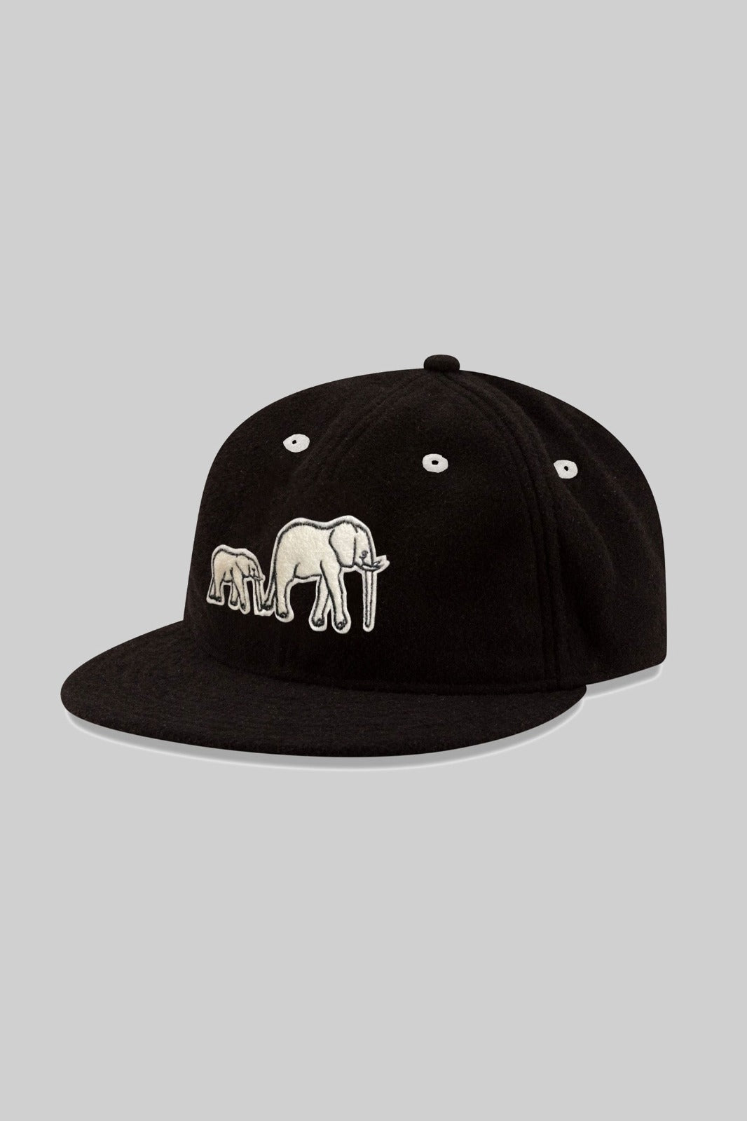WOOL BKc Felt 'Elephant' Varsity Cap (Black)