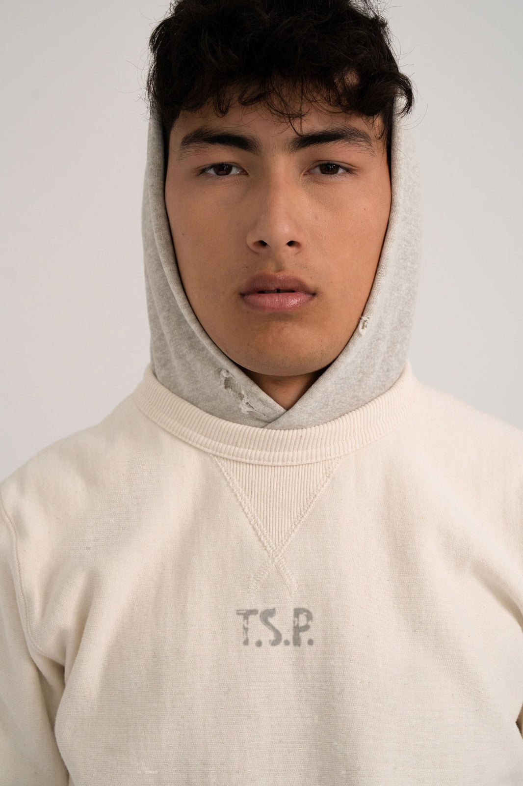BKc x The School Project Reverse Weave Crewneck (Natural)