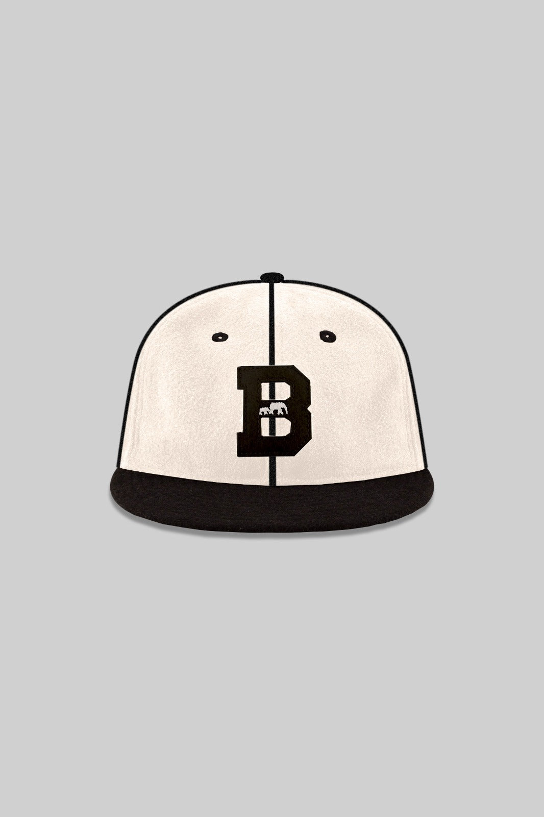 WOOL BKc Felt Varsity Cap (White/Black)