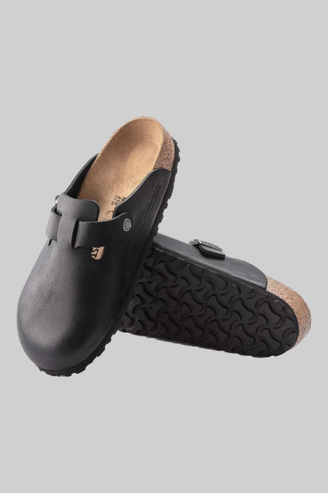 Birkenstock Boston Grip Leather (Vintage Black)