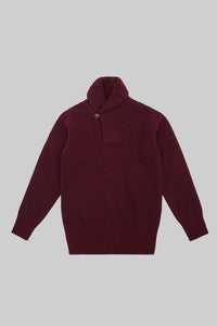 BKc Shawl Collar Sweater (Burgundy)