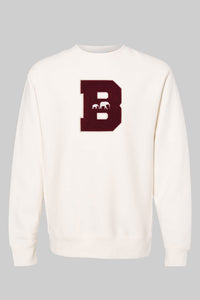 Classic Burgundy B Chenille Crewneck (Natural)