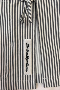 BKc x Life of Kings Chore Shirt Black & White Stripes W/Tie Closer