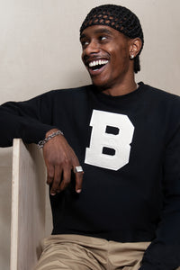 Classic B Chenille Crewneck (Black)