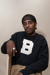 Classic B Chenille Crewneck (Black)