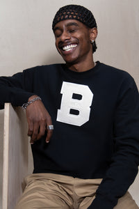 Classic B Chenille Crewneck (Black)