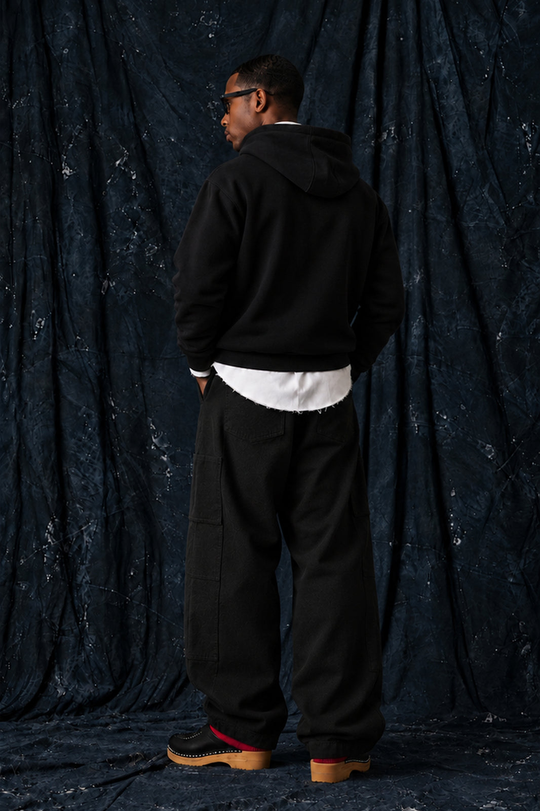Classic Chenille B Hoodie (Black)