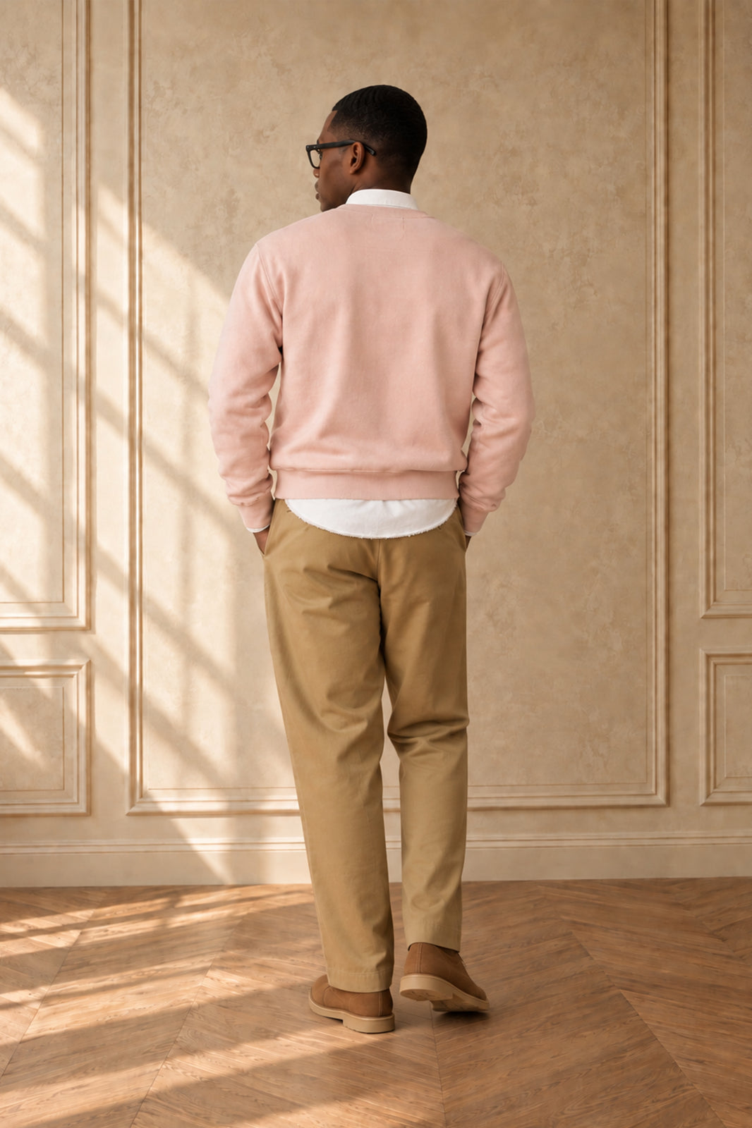 Classic B Chenille Crewneck (Hush Pink)
