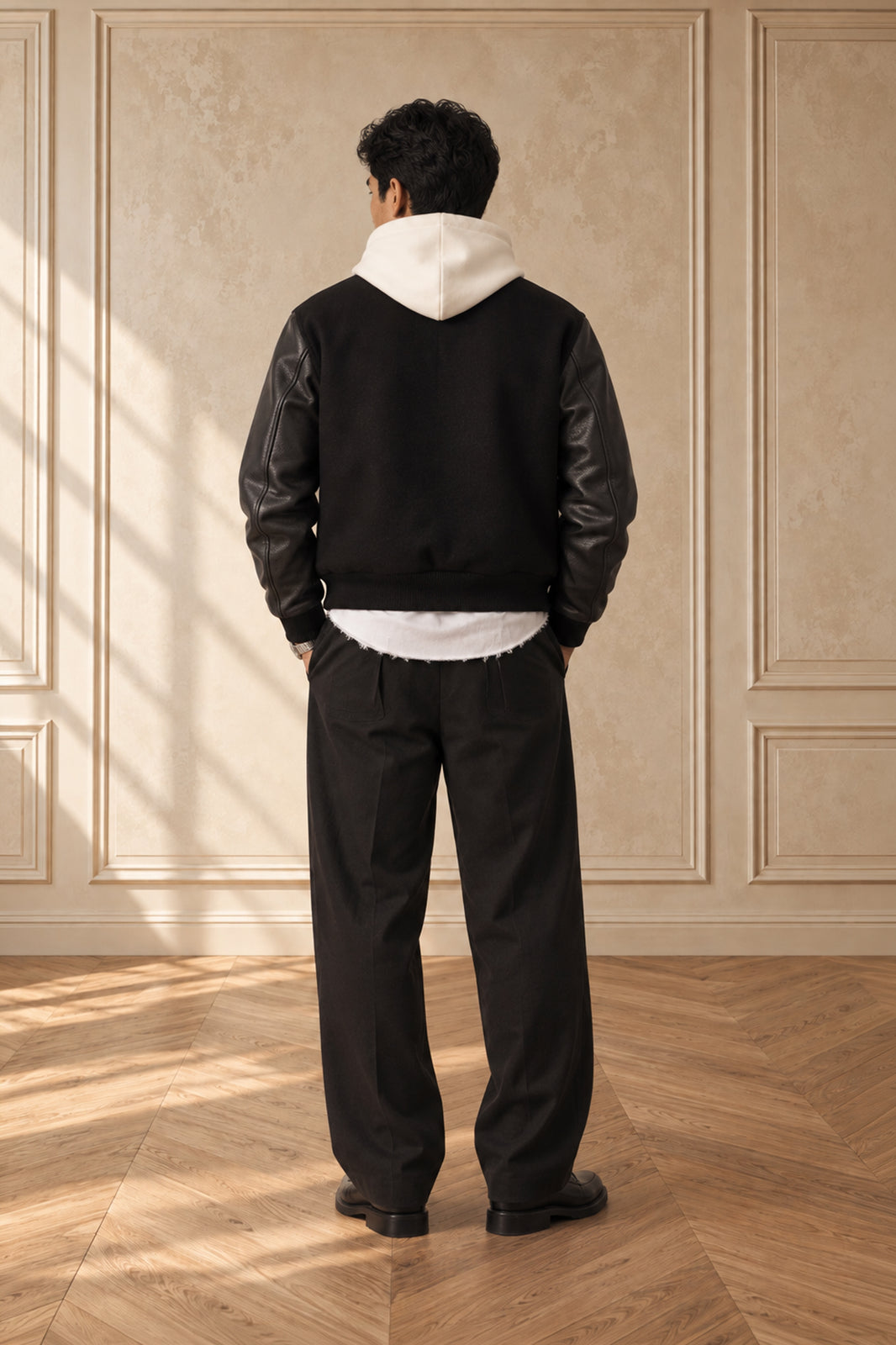 The BKc Classic Triple Black Varsity Jacket