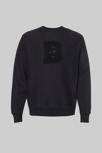 Classic Chenille B Crewneck  (Black)