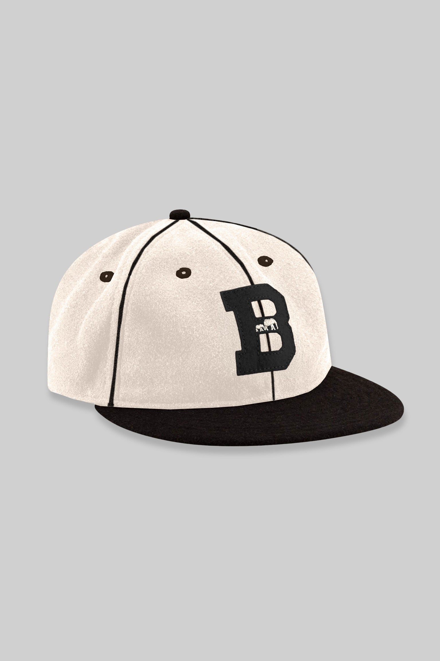 WOOL BKc Felt Varsity Cap (White/Black)