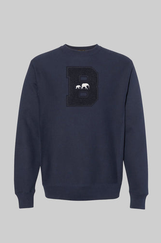 Classic B Chenille Crewneck (Navy)