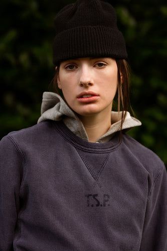 The School Project “Reverse Weave Crewneck” (Washed Navy)