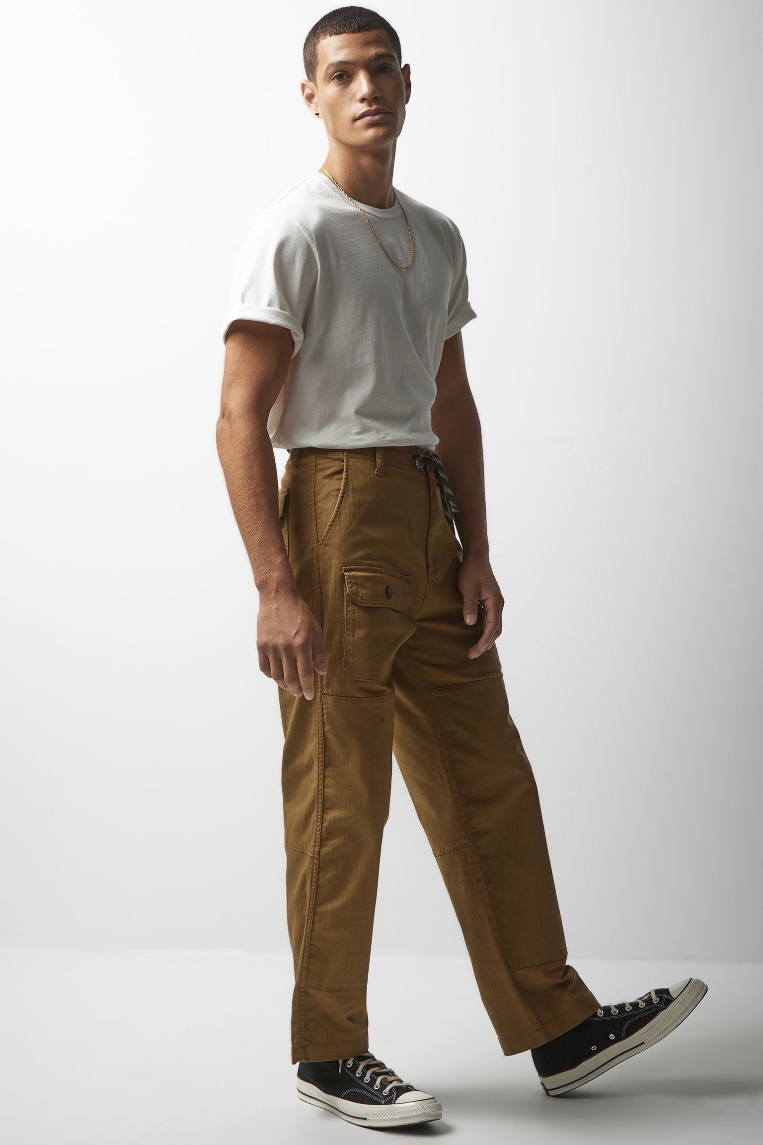 Debbie Drawstring Pant in Beige Constructed from Wide Wale Soft Cord – KAL  RIEMAN