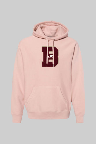 Classic Chenille B Hoodie (Hush Pink)