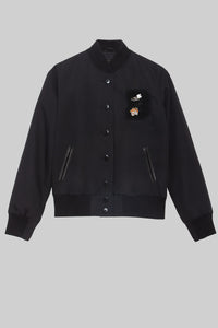 BKc Triple Black Cotton Varsity Jacket (WOMEN)