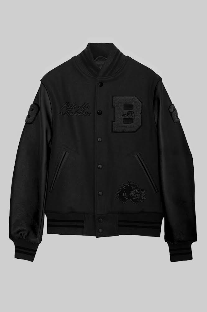 Varsity jacket all black sale